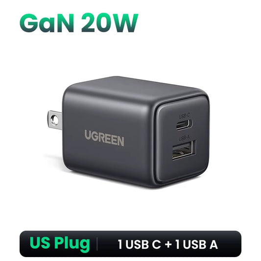 【US Plug】 20W 30W Gan Charger Mini PD 3.0 USB C Phone Charger for Iphone 16 15 14 Pro Samsung S25 Xiaomi Tablet Ipad Air